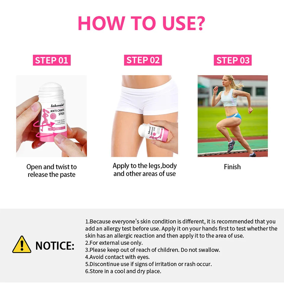 40gAnti-Friction Body Balm Stick, Moisturizing Skin Protection for Sports Chafing Oasis Select