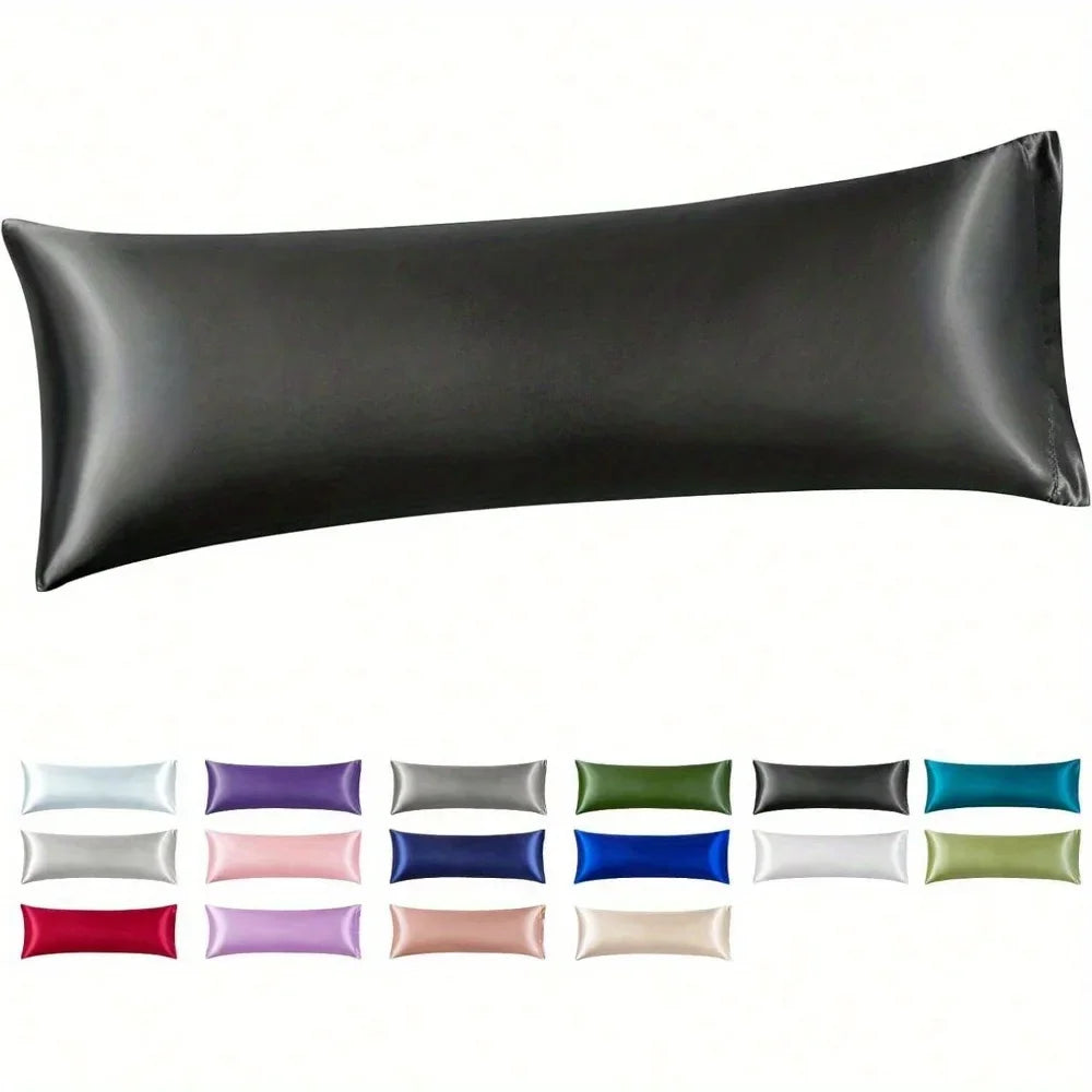 Silk Like Satin Pillowcase Standard Size, Black Smooth and Cooling Satin-Silk Pillow Cases for Hair and Skin Oasis Select