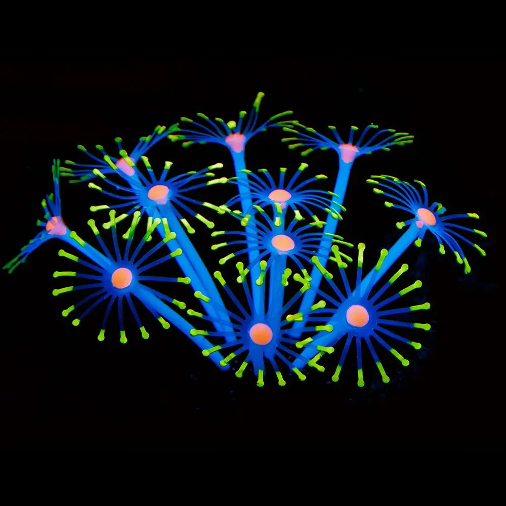 1Pc Silicone Glowing Artificial Fish Tank Aquarium Coral Plants Ornament Underwater Pets Decor Aquatic Pet Supplies Decoration Oasis Select Yellow