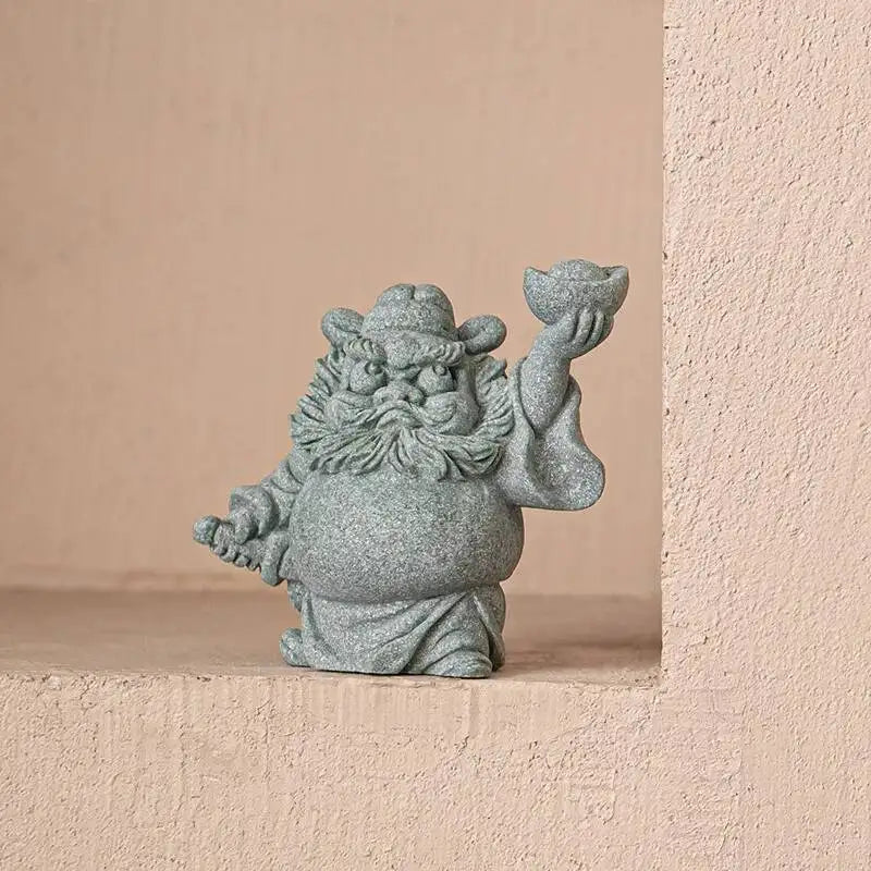 Green Sand Stone Tianshi Zhongkui Tea Pet Ornament Home Indoor Incense Holder Office Desktop Decoration Accessories Oasis Select