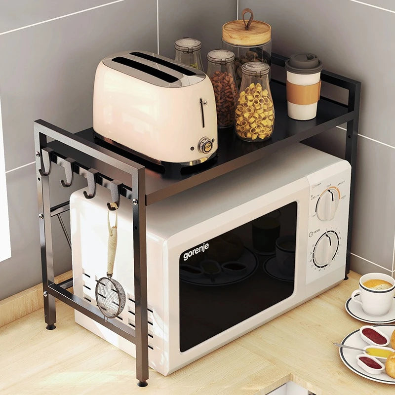 Retractable microwave oven rack, countertop, kitchen floor-to-ceiling multi-layer oven rack, household storage microwave oven Oasis Select