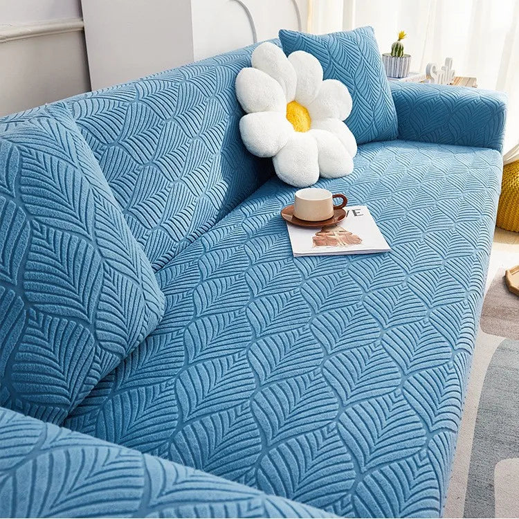 Elastic Sofa Cover All-season Anti-slip Anti-cat Scratch 360° Dust-proof and Beautiful Hair Cover Couch Cover Oasis Select blue 2 person 145cm-185cm
