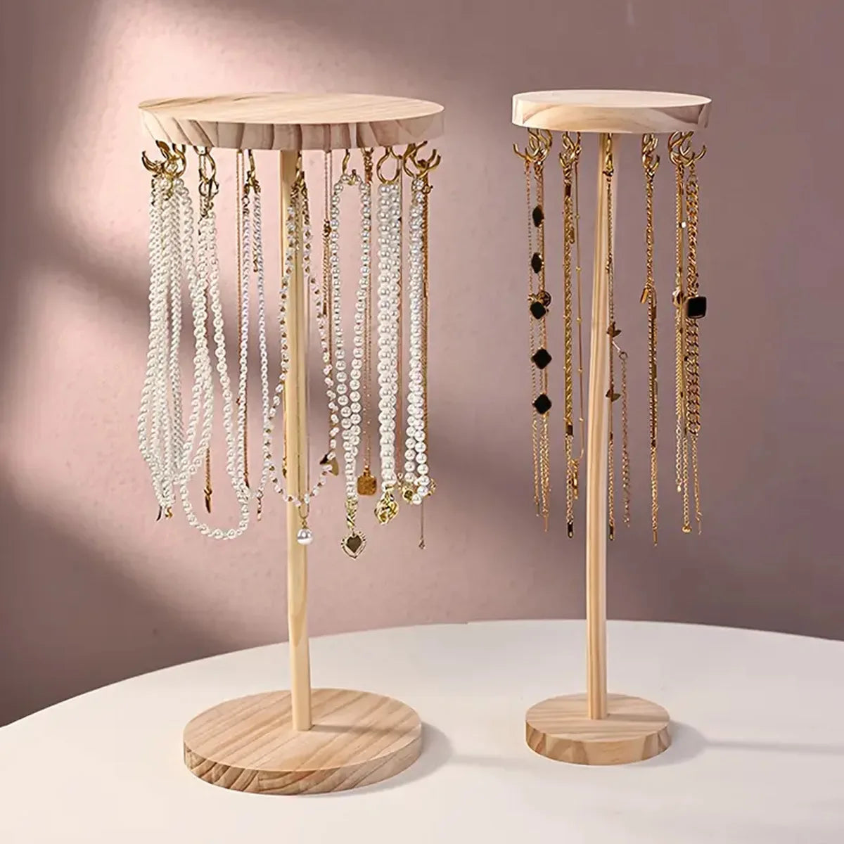 1pc,Wooden jewelry rack, necklace, earring, pendant display rack, jewelry manager, jewelry hook, multifunctional storage rack Oasis Select