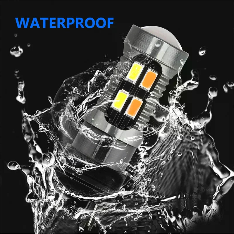 10X LED Light Dual Color Bulb T25 3157 P27-7W 5630 20SMD Canbus Car Brake Reverse Lamp Turn Signal White Amber Oasis Select