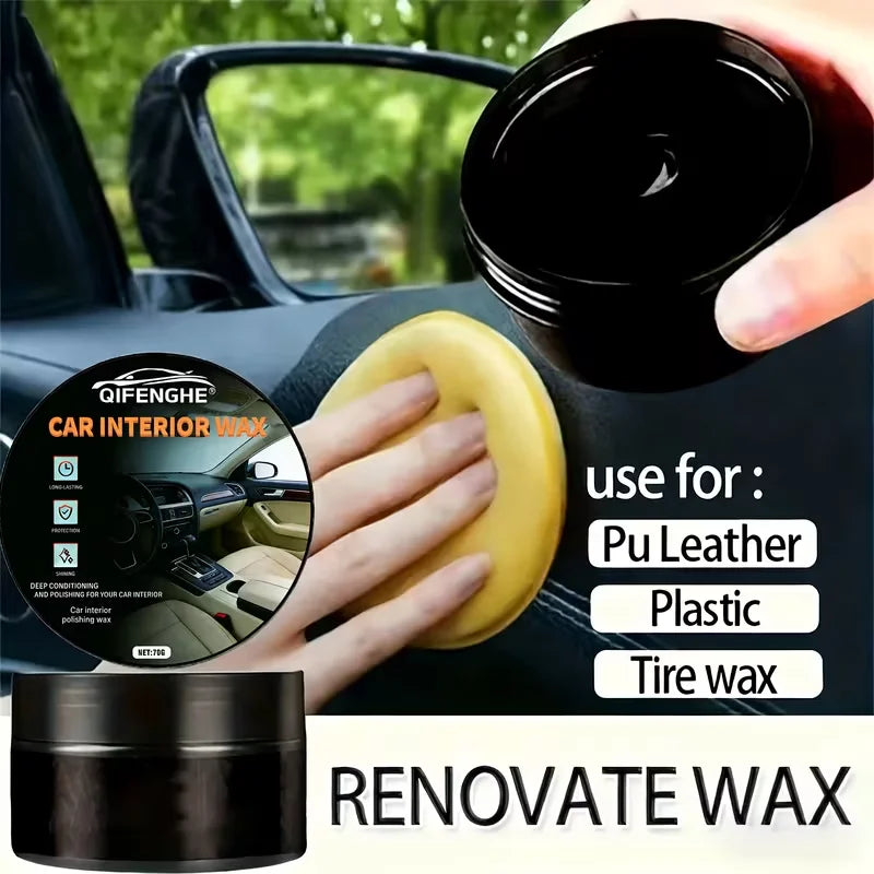 Car Interior Plastic Restoration Wax & Tire Protectant + Sponge Automotive Detailing Wax Oasis Select