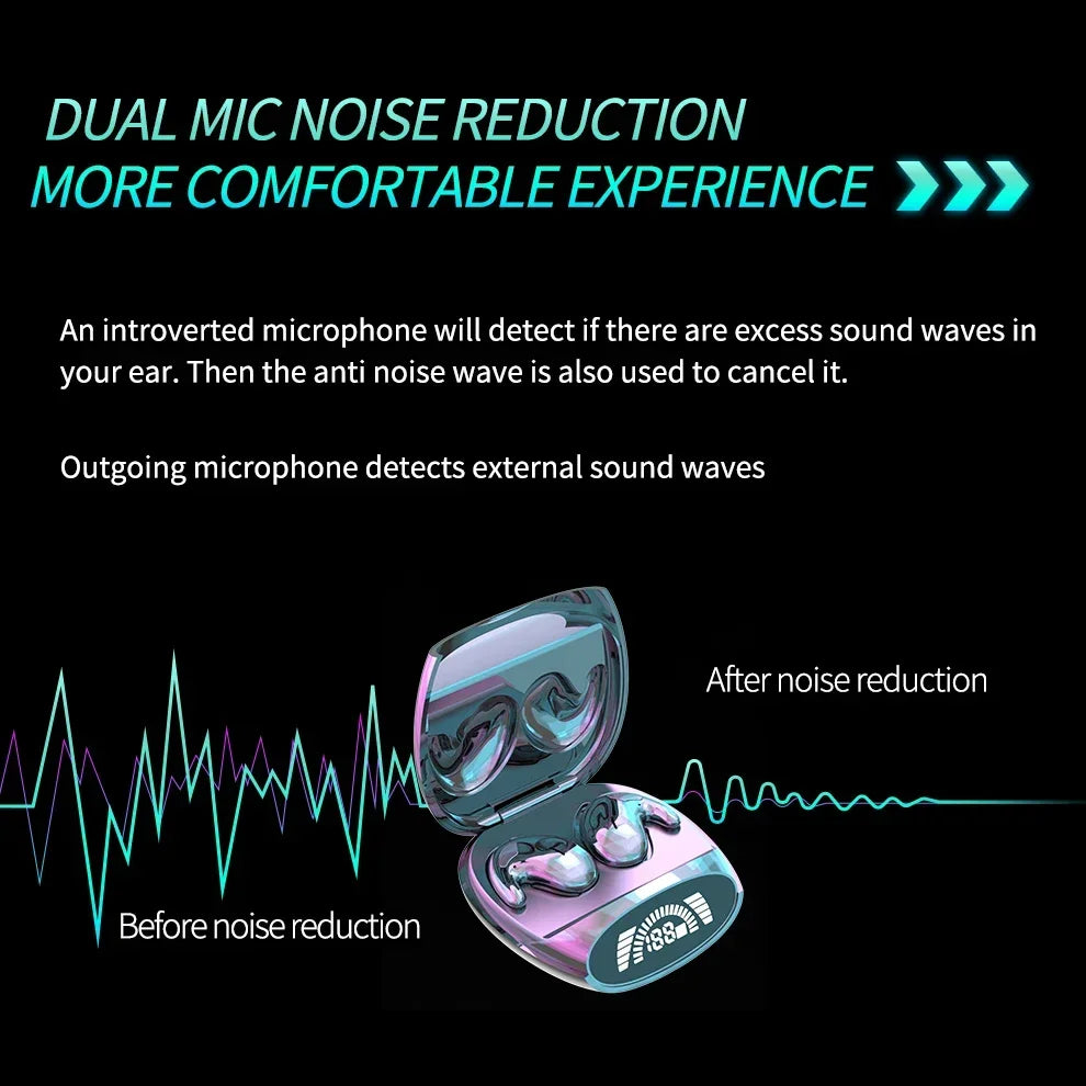 HiFi Stereo Sports Wireless Headsets Mini Bluetooth 5.3 Earphones ENC Noise Cancelling Earbuds Invisible Sleep Headphones Oasis Select