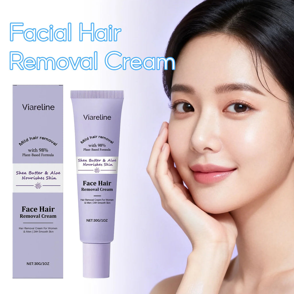 VIARELINE Facial Hair Removal Cream Inhibit Hair Growth Deeping Hydration Relieve Discomfort Shrink Pores Skin Depilatory Cream Oasis Select