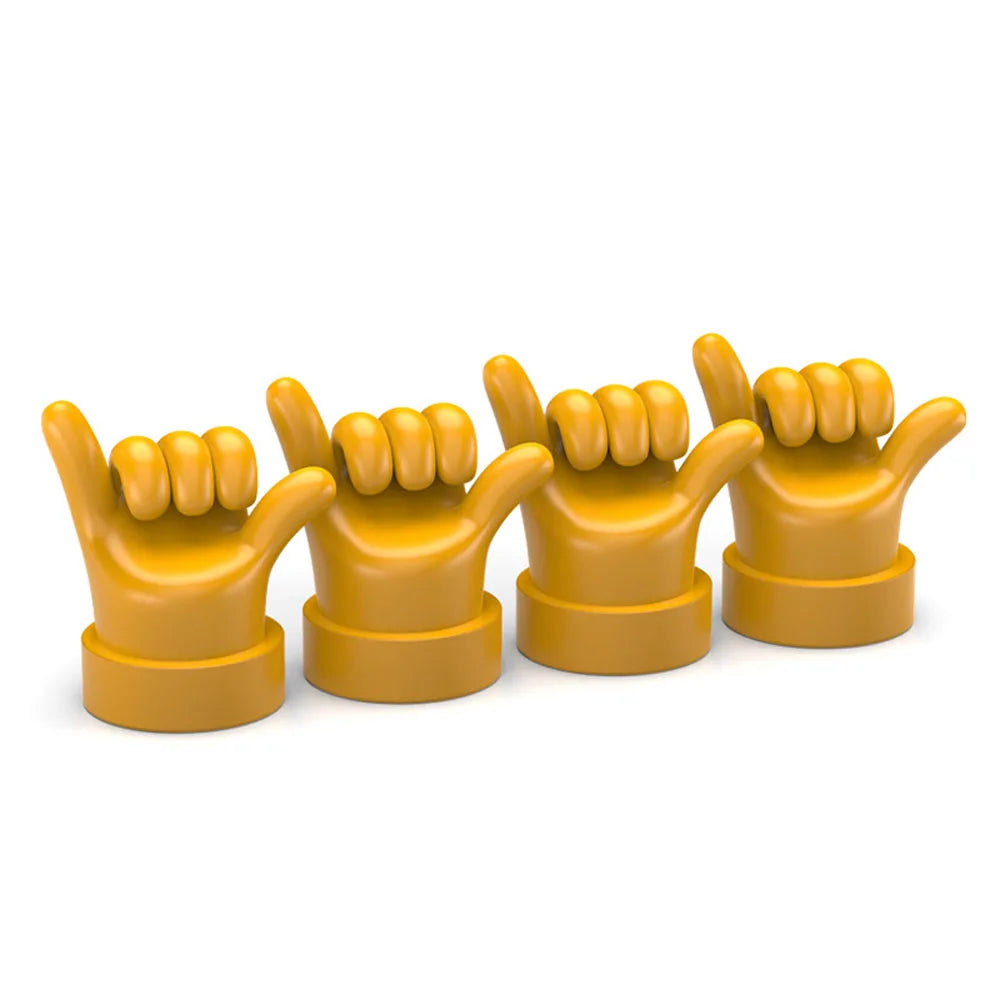 Gesture Tire Valve Stem Caps Covers, Funny Tire Air Caps Universal for Cars,Trucks, SUV, Motorcycles, Bike Oasis Select E-Yellow