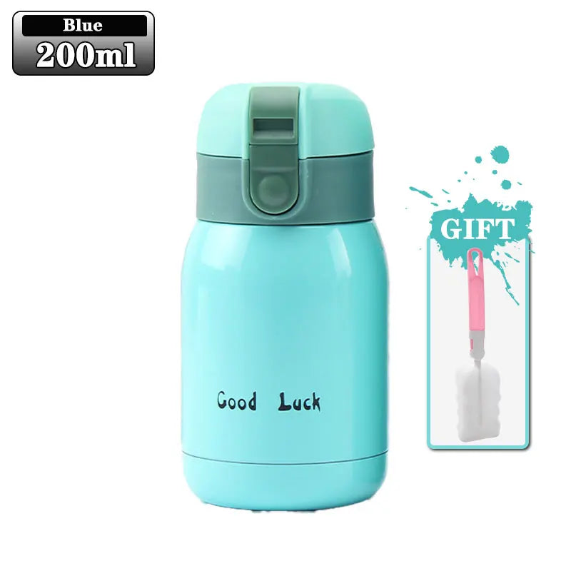 Wholesale 200ML Flip Top Thermal Mug Stainless Steel One Touch Kids Thermos Bottle Flask With Button Lid Oasis Select Blue 200ml
