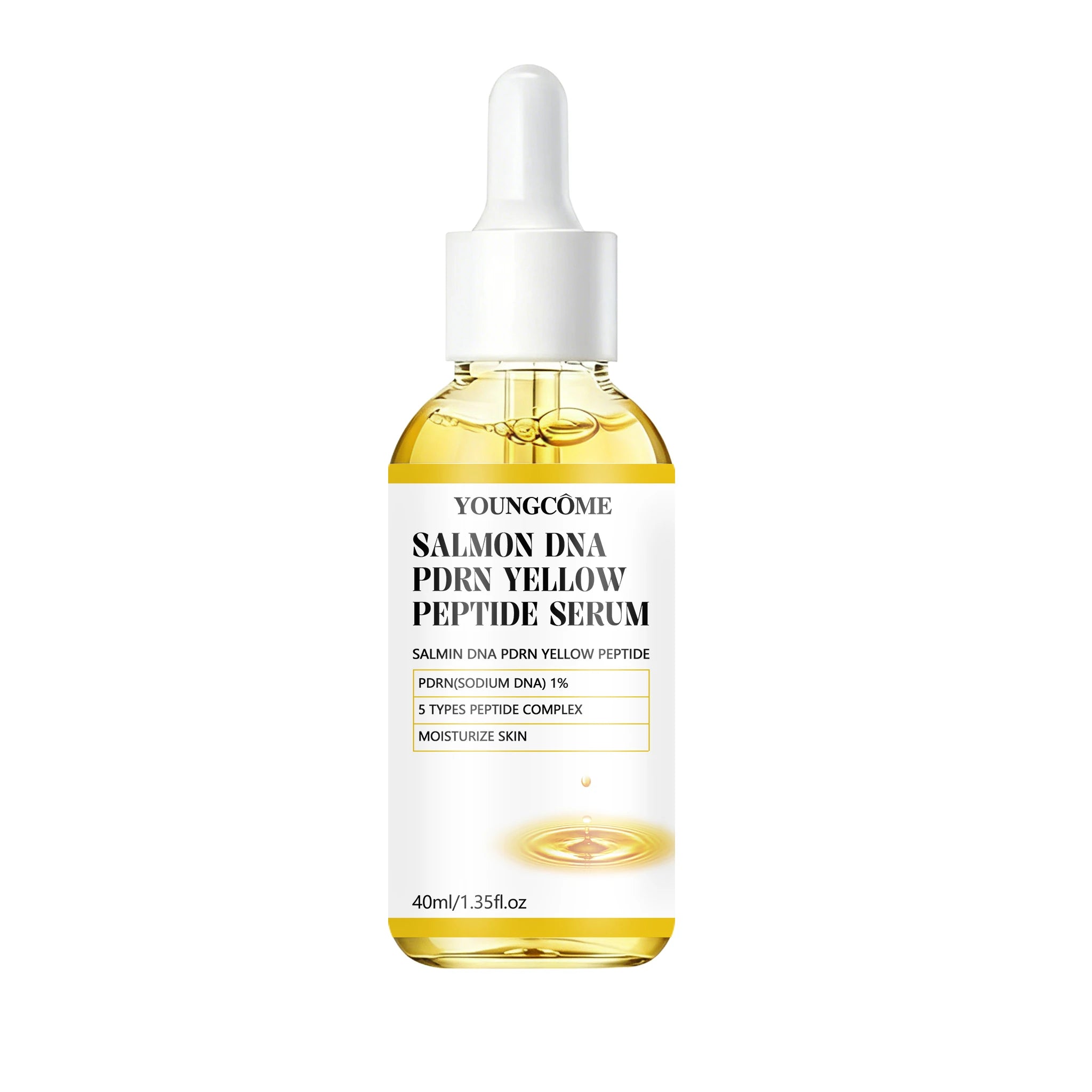 Salmon DNA PDRN + Yellow Peptide Complex Serum - Face Firming, Hydrating, Skin Repair, Radiance Glow, Lifting Treatment for Dull Oasis Select 40ml
