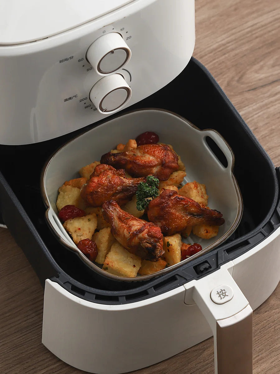7-inch Ceramic Double Ear Baking Bowl Air Fryer Special Bowl Oven Vessel Square Baking Tray Ice Bowl Oasis Select