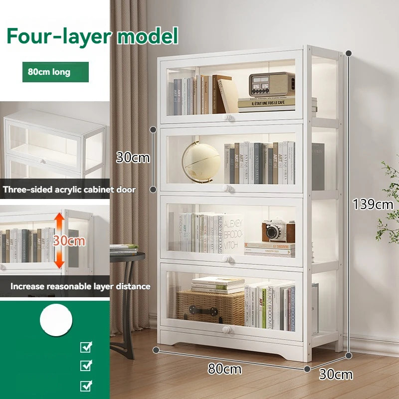 Handmade display cabinet, transparent acrylic bookshelf, dust-proof bookshelf, doll storage rack, living room floor standing sto Oasis Select 4th floor B