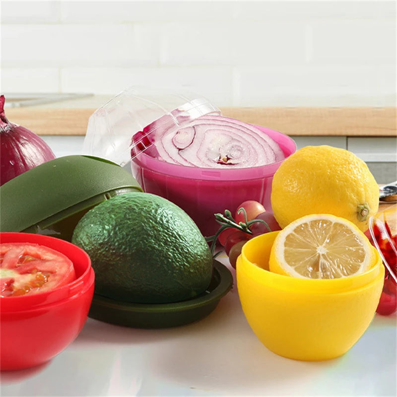 5pcs Food Savers Avocado Keepers Storage Container for Onion Lemon Pepper Tomato Garlic Creative Kitchen Refrigerator Gadget Oasis Select