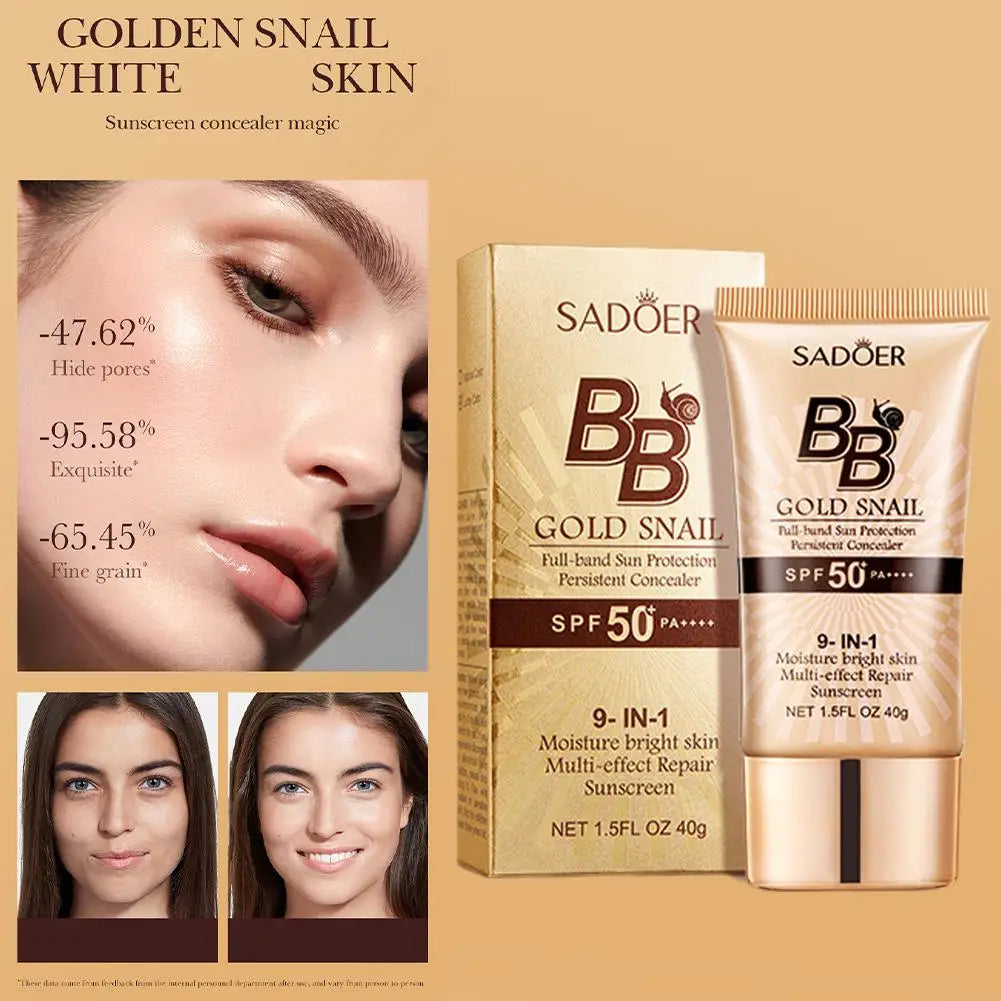 Hydrating Gold BB Cream, Full-Coverage Foundation & Concealer, Color Correcting Tinted Moisturizer BB Cream for Even Skin Tone Oasis Select