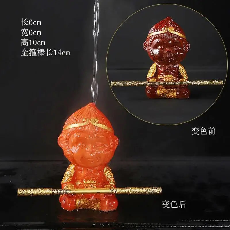 Color-changing Resin Tea Pe Ornaments Tradition Zen Tea Tray Ornaments Tea Ceremony Supplies Oasis Select Sun Wukong-orange