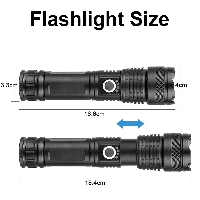 USB Rechargeable LED Flashlights High Lumens Super Bright Tactical Handheld Flash Light Zoomable,Waterproof Emergency Lantern Oasis Select