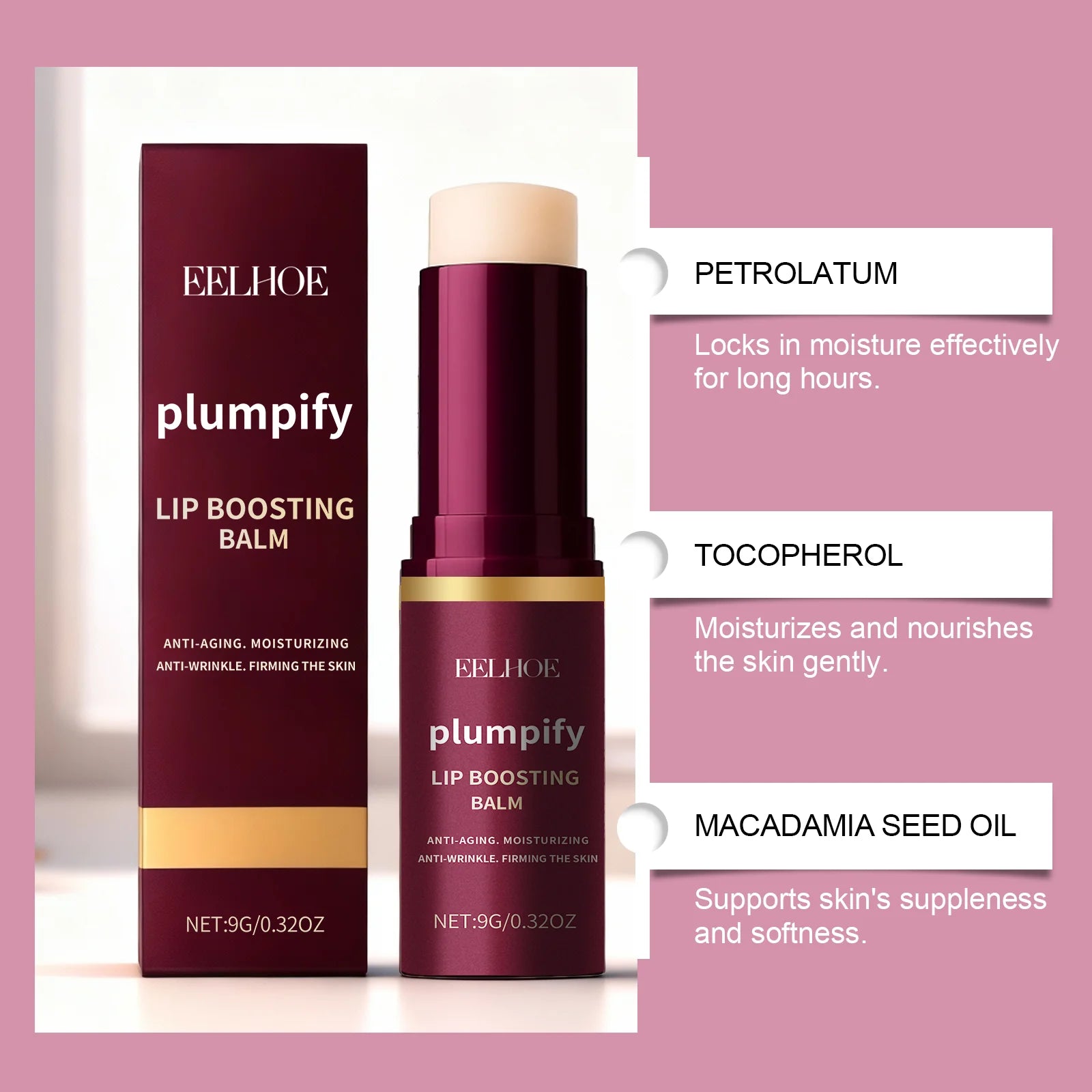 Plumpify Lip Boosting Balm Moisturizing Plumping Sexy Lip Care Fade Lip Lines Nourishing Repair Lip Care Makeup Cosmetics Oasis Select