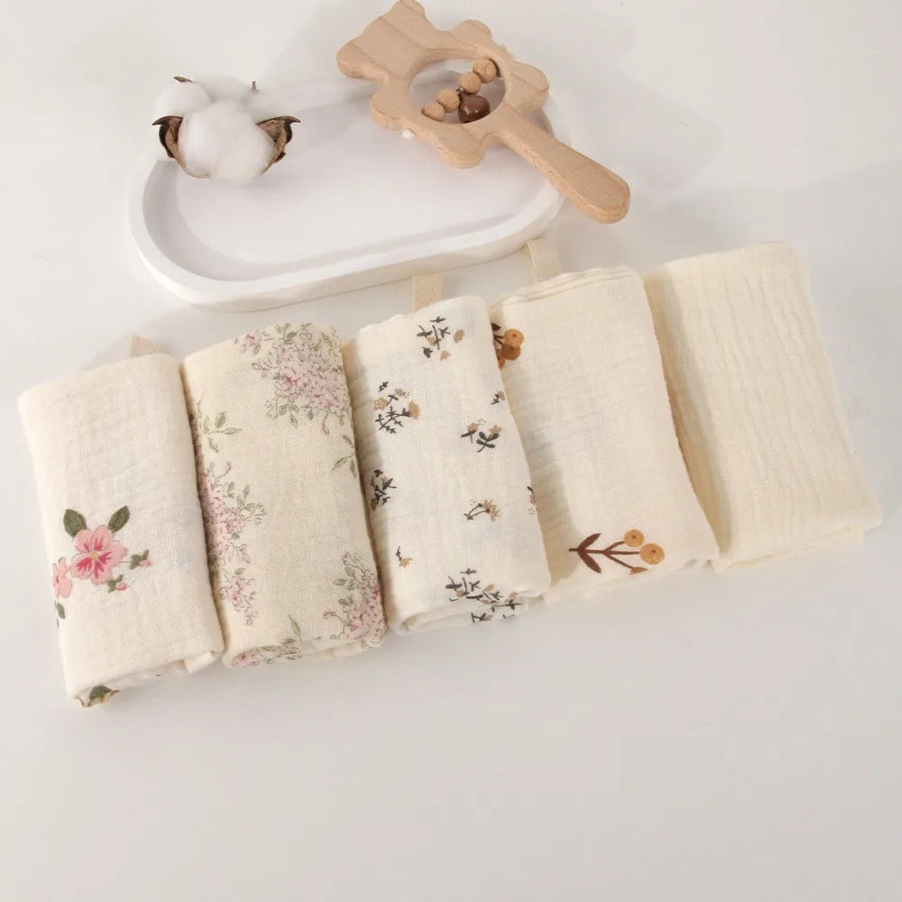 4-Layer Pure Cotton Baby Washcloth Soft Absorbent Square Towels Gauze