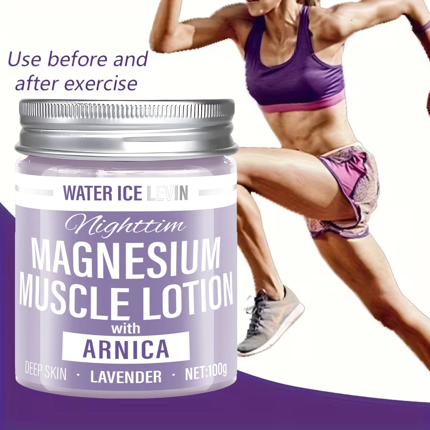 Magnesium Muscle Lotion – Hyaluronic Acid & Lavender 100g Body Lotion Cream Oasis Select