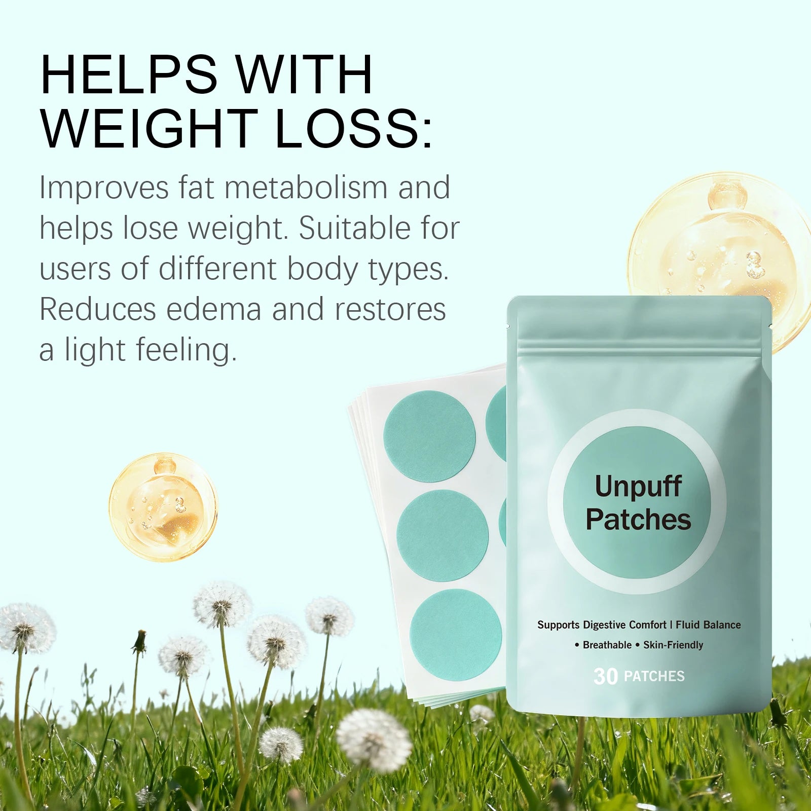 Body Shaping Care Patch - Lightweight, Skin-Fitting, for Body Contour, Comfortable for External Use, Lazy-Friendly & Convenient Oasis Select