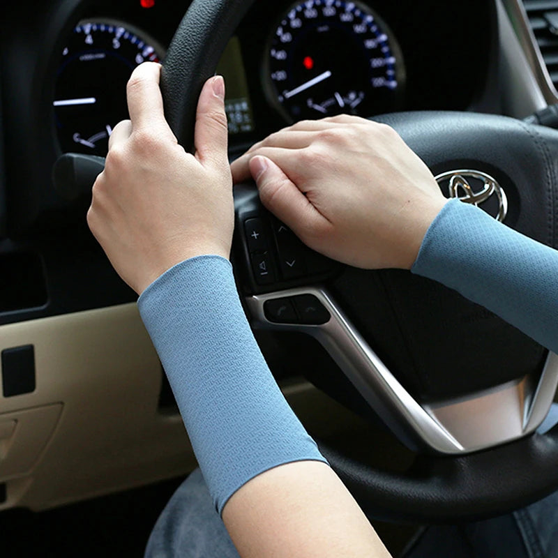 1Pair Elastic Wristband Breathable Summer Ice Silk Cooling Sweat-absorbent Sports Cycling Running Wrist Straps Oasis Select Blue 12cm