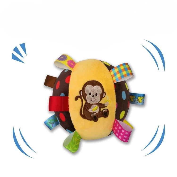 Interactive Ball Dog Toy for Aggressive Chewers Training Decompress Bite Resistant Plush Handle Dog Toys with Bells Pet Supplies Oasis Select monkey ball