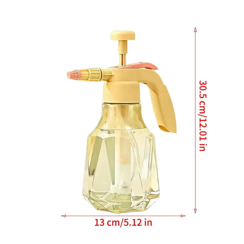 Watering Spray Adjustable Spray Bottle 1.5L Pump Pressure Leak-Proof Handheld Plastic Watering Can for Home Garden Plants Clean Oasis Select Yellow