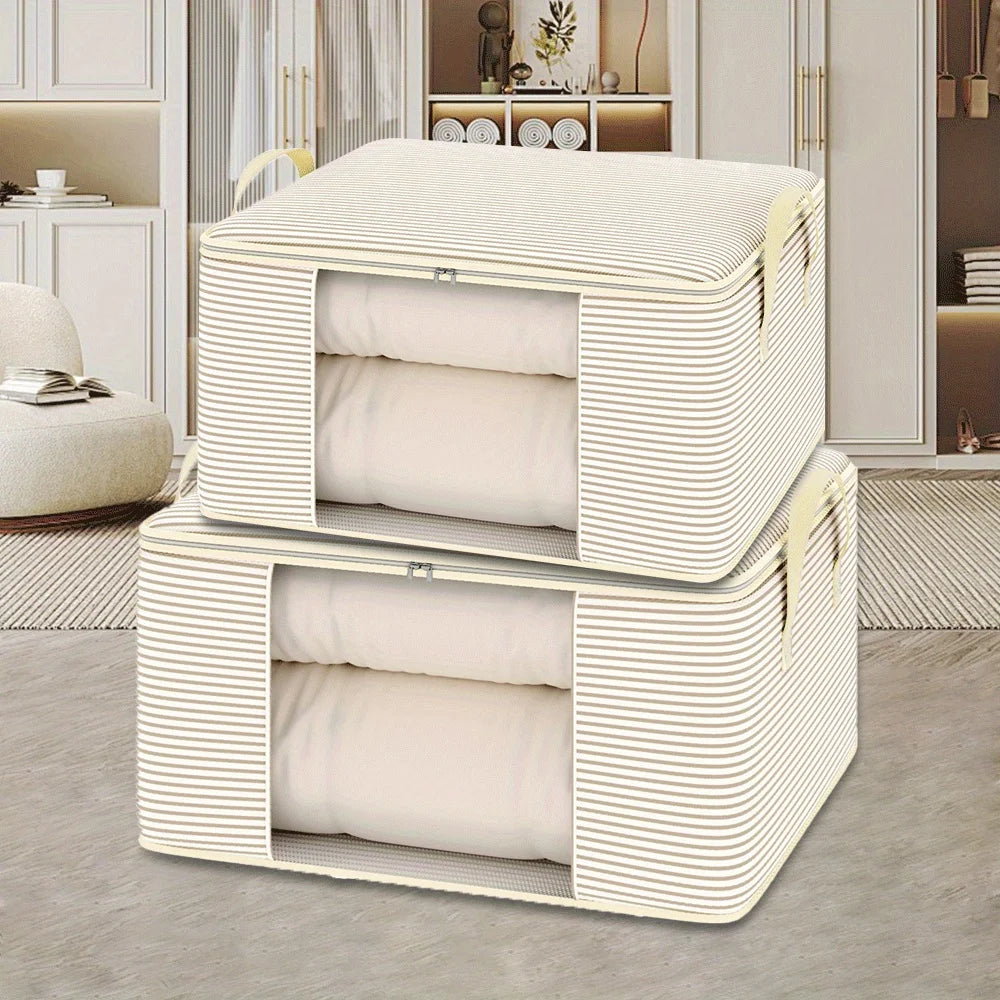 Large Capacity Foldable Storage Bag, Thickened Dustproof Zipper Clothes Organizer, Moistureproof Quilt Blanket Storage Pouch Oasis Select