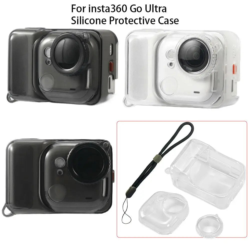 Insta360 Go Ultra TPU Case – Shockproof Cover, Lens Cap & Lanyard