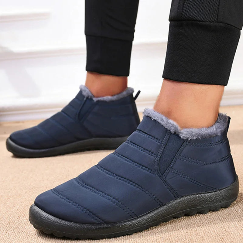 Men's Boots Slip On Winter Shoes For Men Ankle Boots Winter Booties For Men Fur Shoes Waterproof Snow Boots Warm Casual Botas Oasis Select