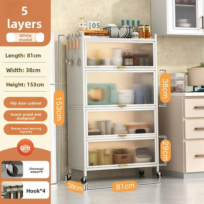 Shelves Floor-to-ceiling multi-layer household cupboards Storage cabinets Against the wall Side cabinets Storage cabinets Oasis Select White 38-81-5-4