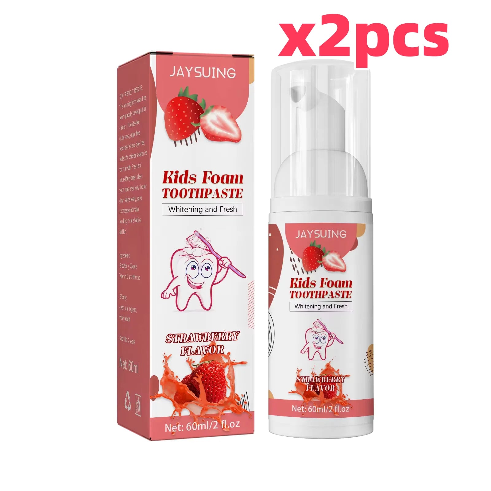 Children Toothpaste Probiotics Stain Removal Tooth Mousse Oral Cleaning Fruit Flavor Fresh Breath Kids Dental Care Toothpaste Oasis Select 120mlX2PCS