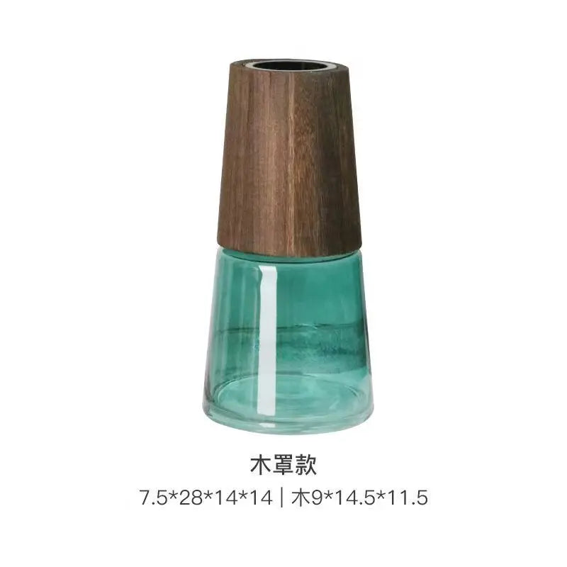 Nordic Light Luxury Simple Tabletop Glass Vase Landing South Bamboo Hydroponic Ware Transparent Tabletop Vase Decoration Oasis Select C