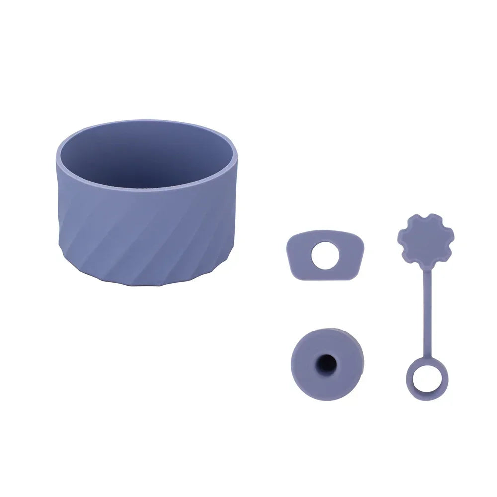 4Pcs Silicone Spill Proof Stopper Set for Stanley 40oz Cup Protective Boot and Straw Covers Reusable Water Bottle Accessories Oasis Select Purple