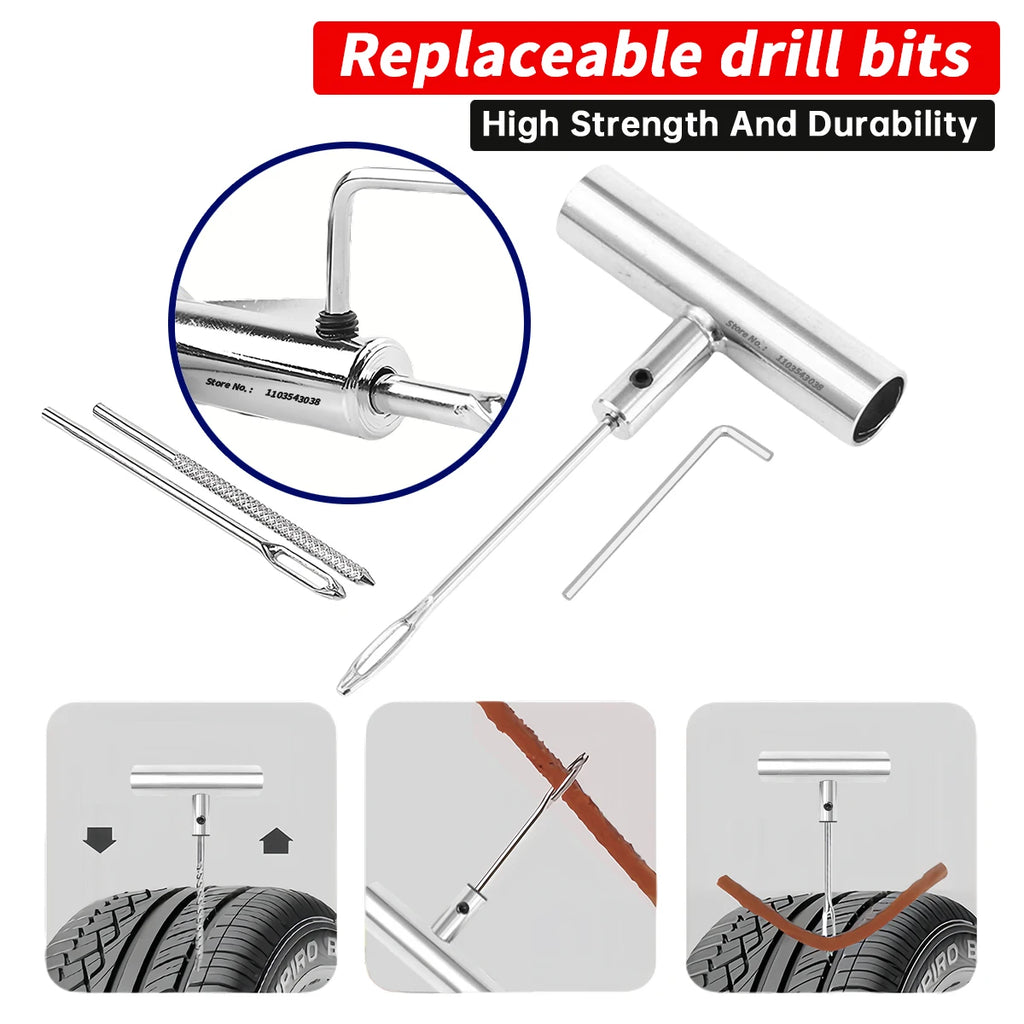 Tyre Repair Kit Puncture Plug Set Auto Bike Tire Repair Car Tire Change Tools Motorcycle Car Accessories 46/94pcs Studding Set Oasis Select
