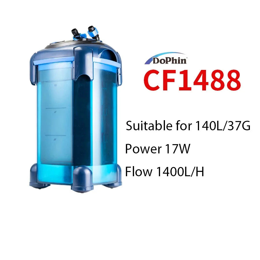 Dophin Aquarium External Filter Silent Fish Tank Clean Water UV Lamp Oasis Select CF-1488 220-240v 50hz