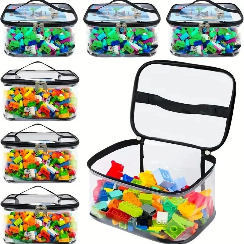 Large Capacity Transparent Mesh Zipper Toy Storage Bag - Puzzle And Block Organizer Ideal for Toy & Building Block Storage Oasis Select