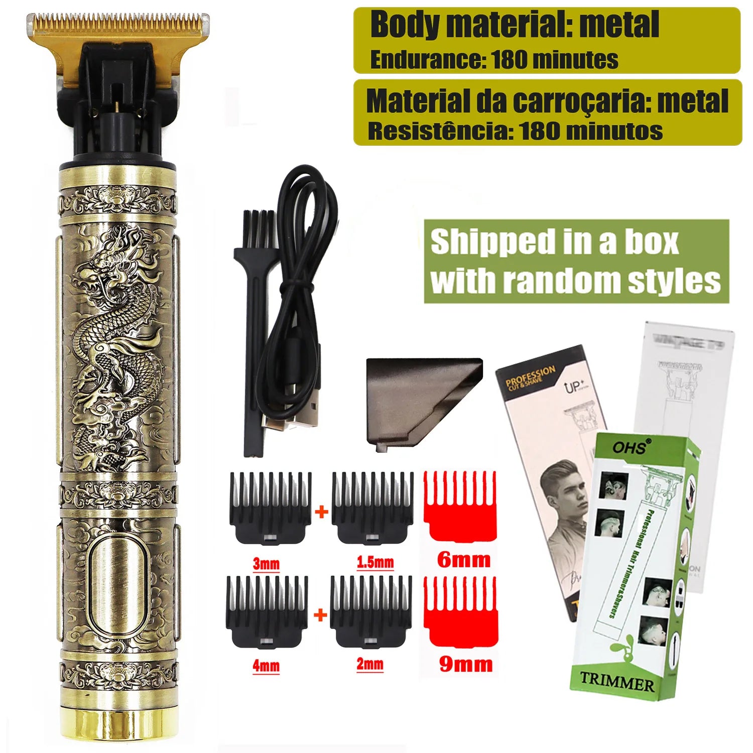 T9 Hair Clipper Repair Beard Shaving Body Hair Trimmer Clippers Electric Machine Men Haircut Machine 0mm Barber Shaver Oasis Select OHS S3 DRAGON