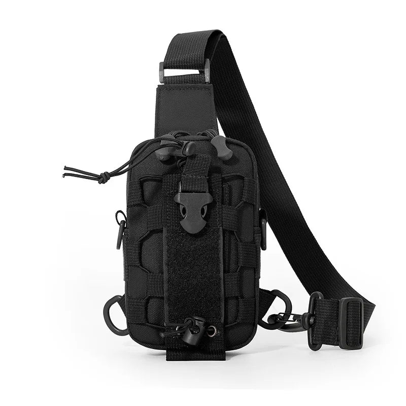 Multifunctional Tactical Waist Bag Outdoor Hanging Bag Mobile Phone Crossbody Chest Bag Camping Cycling Water Bottle Carrier Oasis Select black