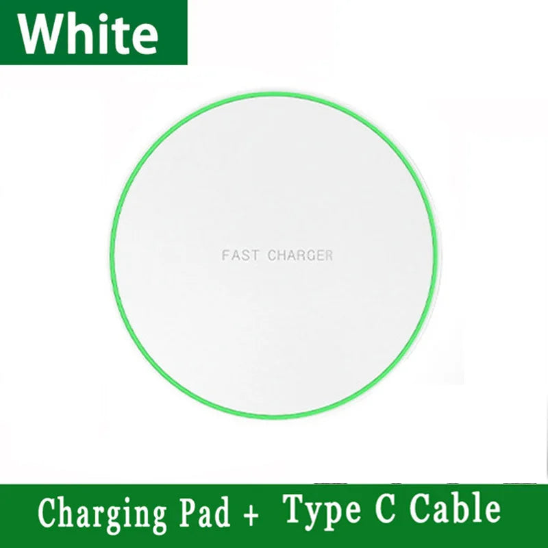 For iPhone 12 13 14 15 16 Pro XS Max 15W Fast Wireless Charging Station For Samsung Xiaomi Huawei Wireless Charger Pad Oasis Select White With Cable