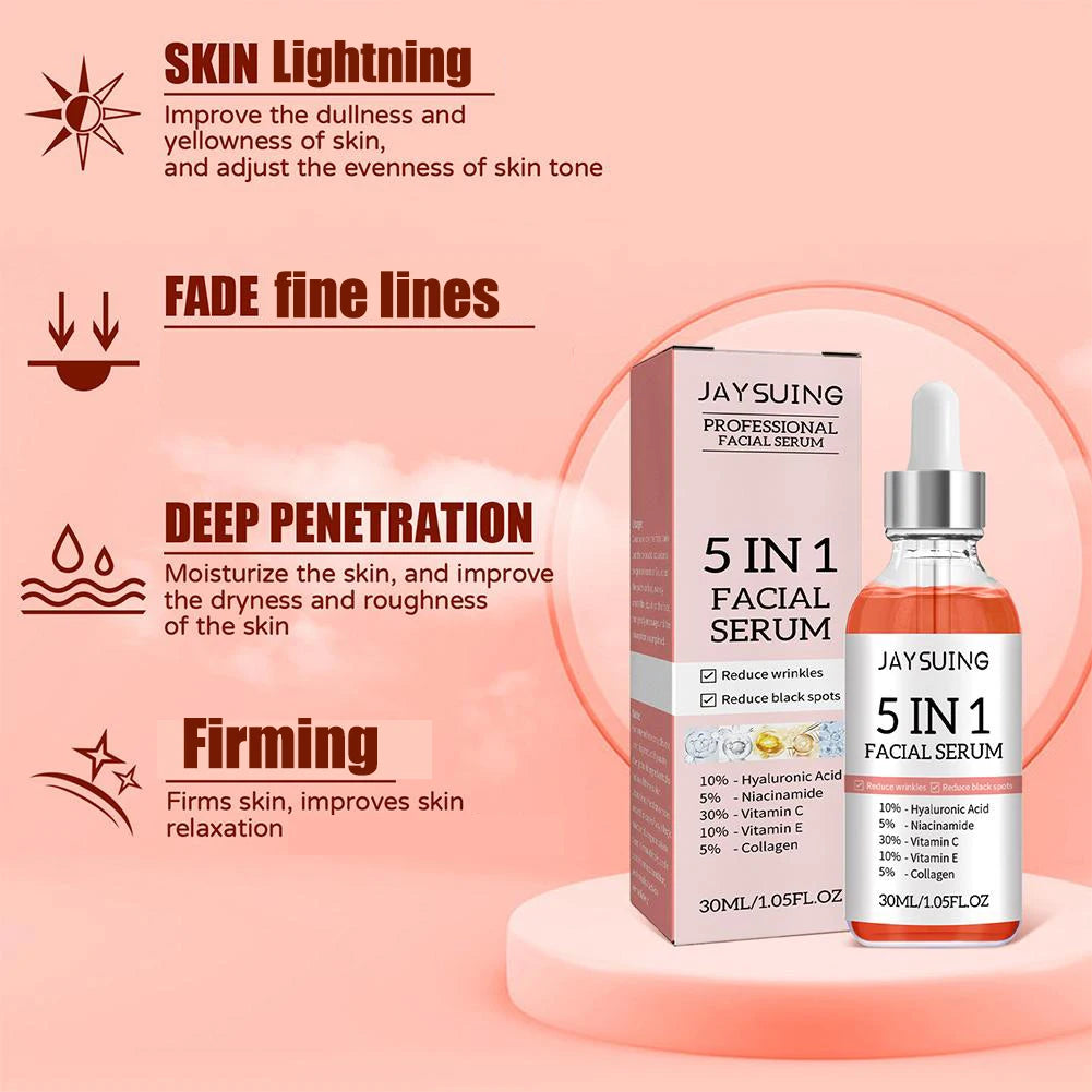 5-in-1 Vitamin C & Hyaluronic Acid Face Serum | Brightening