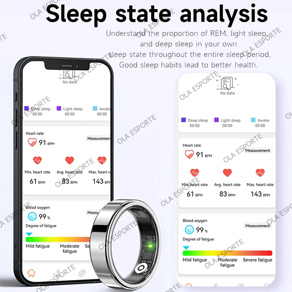 Ola Esporte Smart Ring – Heart Rate, SpO2 & Sleep Tracker IP68