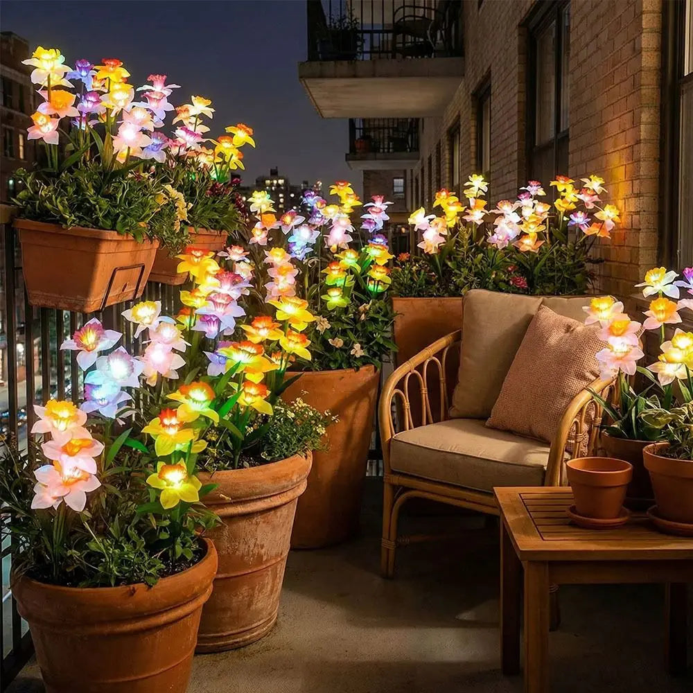Solar Narcissus Flower Stake Lights – IP65 Waterproof Garden Solar Garden Stake Light Oasis Select