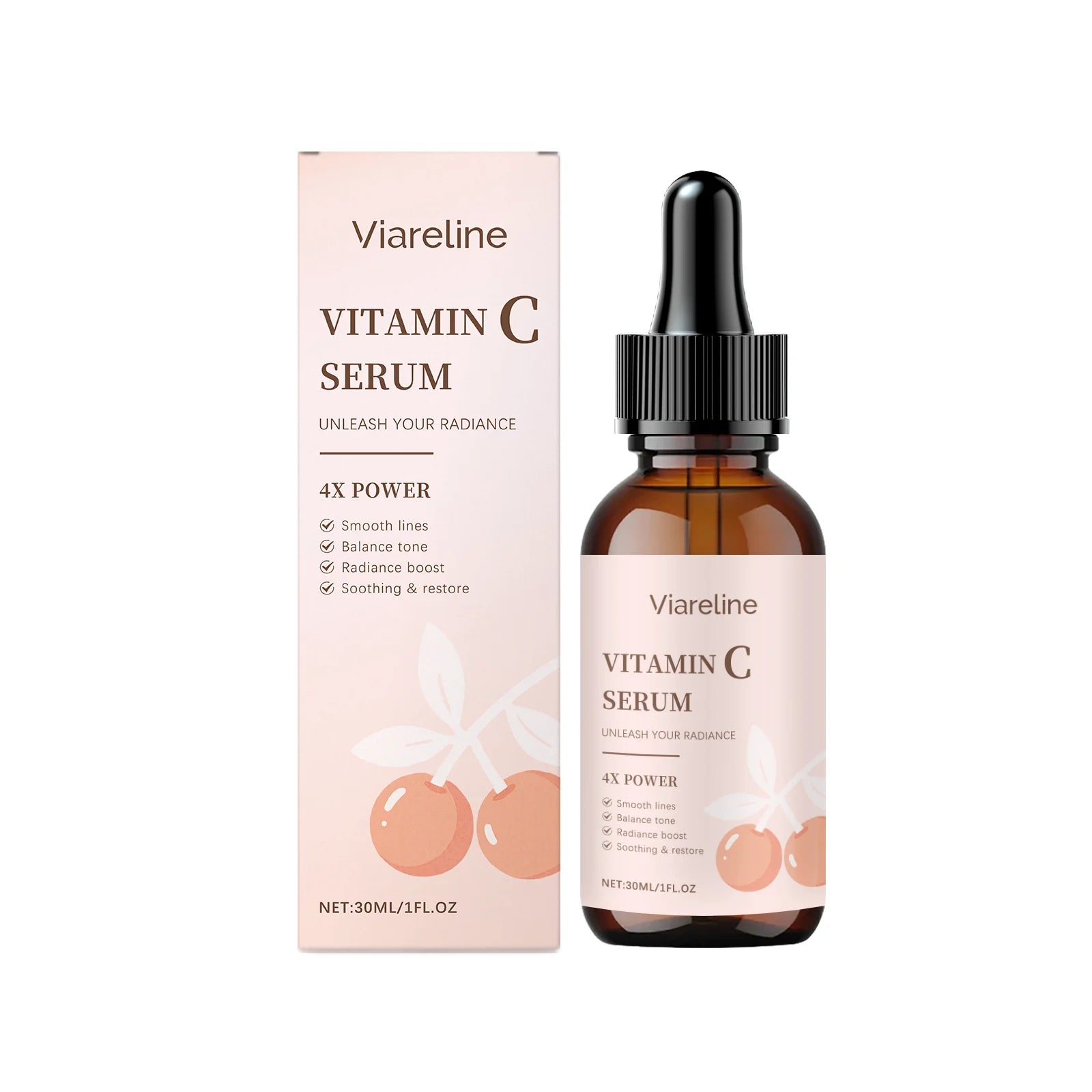 Vitamin C Brightening Serum Whitening Fade Dark Spots Wrinkle Remover Moisturizing Smoothing Firming Facial Rejuvenation Essence Oasis Select 30ml boxed