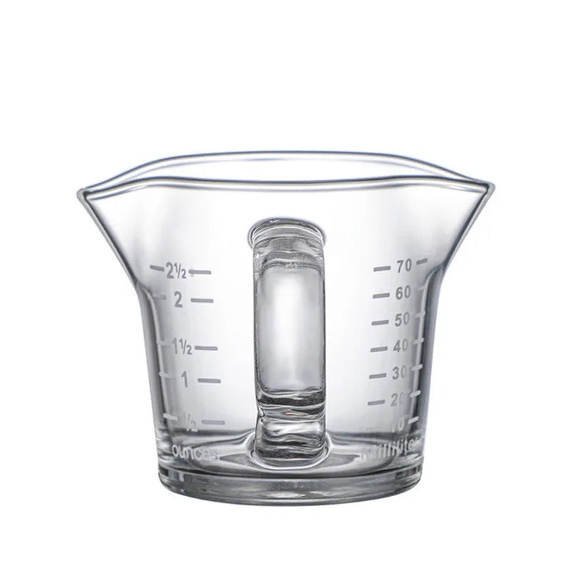 70/150ML Espresso Glass Cup Measuring Cup Milk Latte Jug Coffee Supplies Kitchen Dining & Bar Mug Drinkware Double Thick Bottom Oasis Select Short-70ml Glass Cup