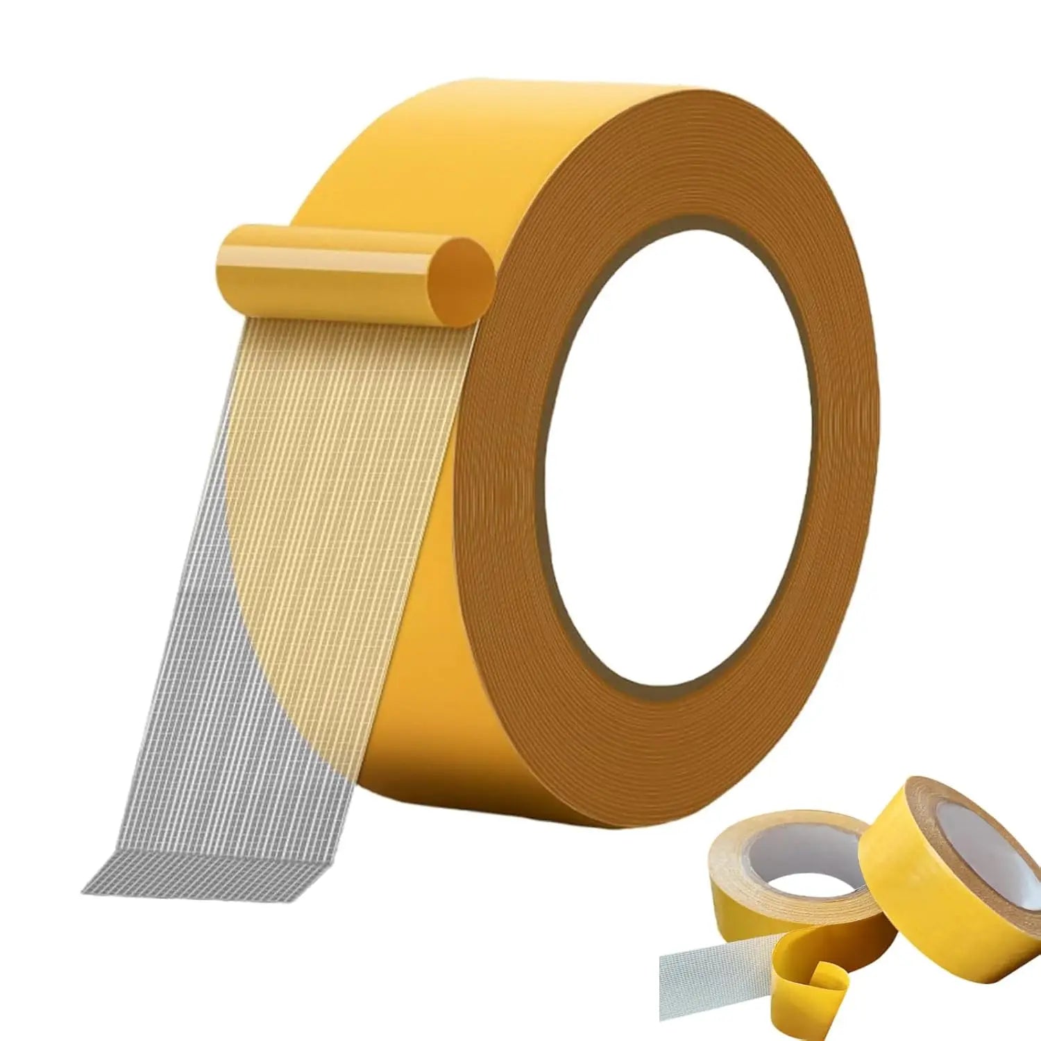 3cm Wide*10m Long Yellow Double-Sided Mesh Tape Waterproof, Strong Adhesion Tearable Double-Sided Tape Used For Carpet Floor Oasis Select Yellow