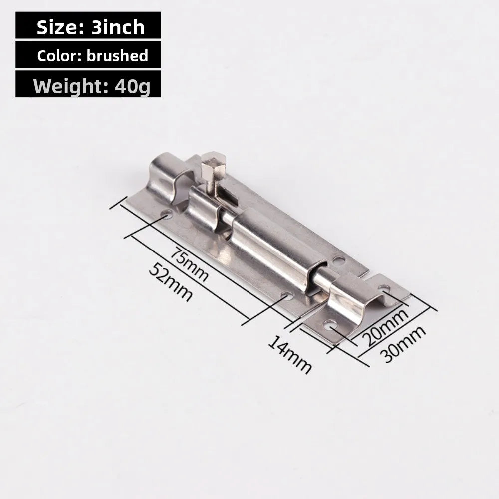 Black Door Lock Barrel Aluminum Alloy Door Lock Latch for Home Hardware Gate Safety Door Bolt Tower Window Catch Lock Silver Oasis Select 75mm