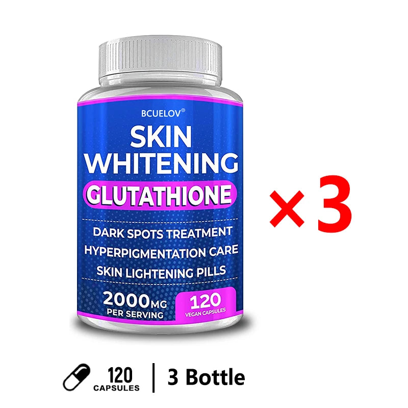 Glutathione Skin Brightening Pills 2000mg – Turmeric Bearberry Skin Brightening Supplement Oasis Select 120count-3 bottle