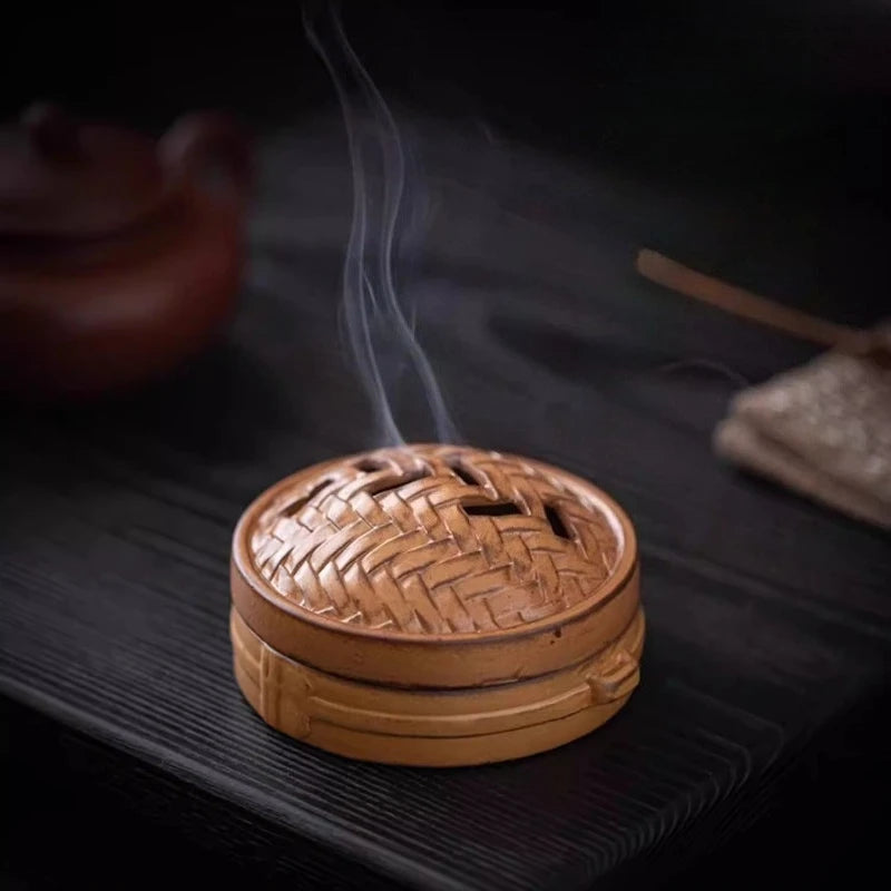 Ceramic Steamer Plate Incense Burner Creative Xiaolongbao Incense Socket Household Tea Ceremony Is Booming Oasis Select