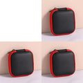 1/2/3pcs Mini Portable Earphone Bag Coin Purse Headphone USB Cable Case Carrying Pouch Bag Earphone Accessory Square Storage Box Oasis Select 3pcs Red